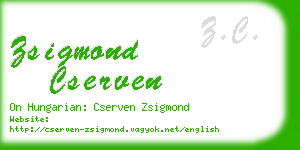 zsigmond cserven business card